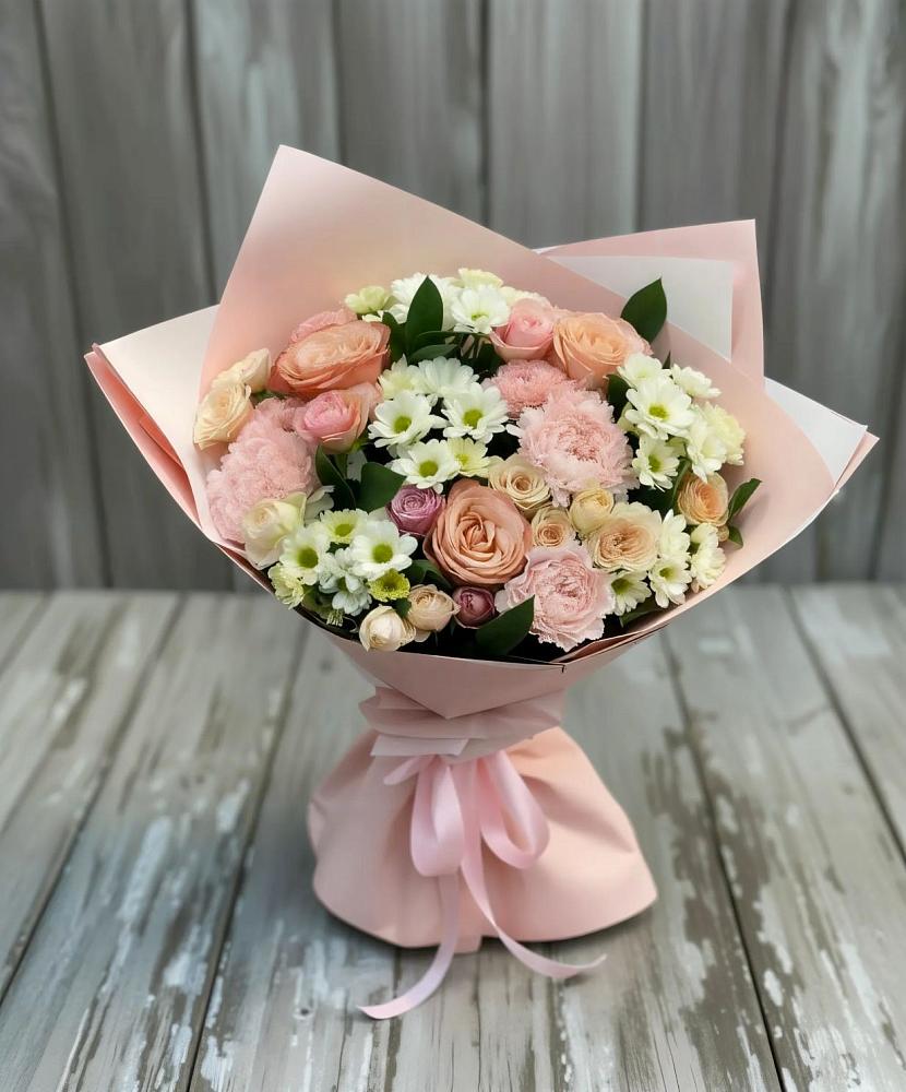 Букет цветов из: Гвоздики, Розы и Хризантемы в Бежецке