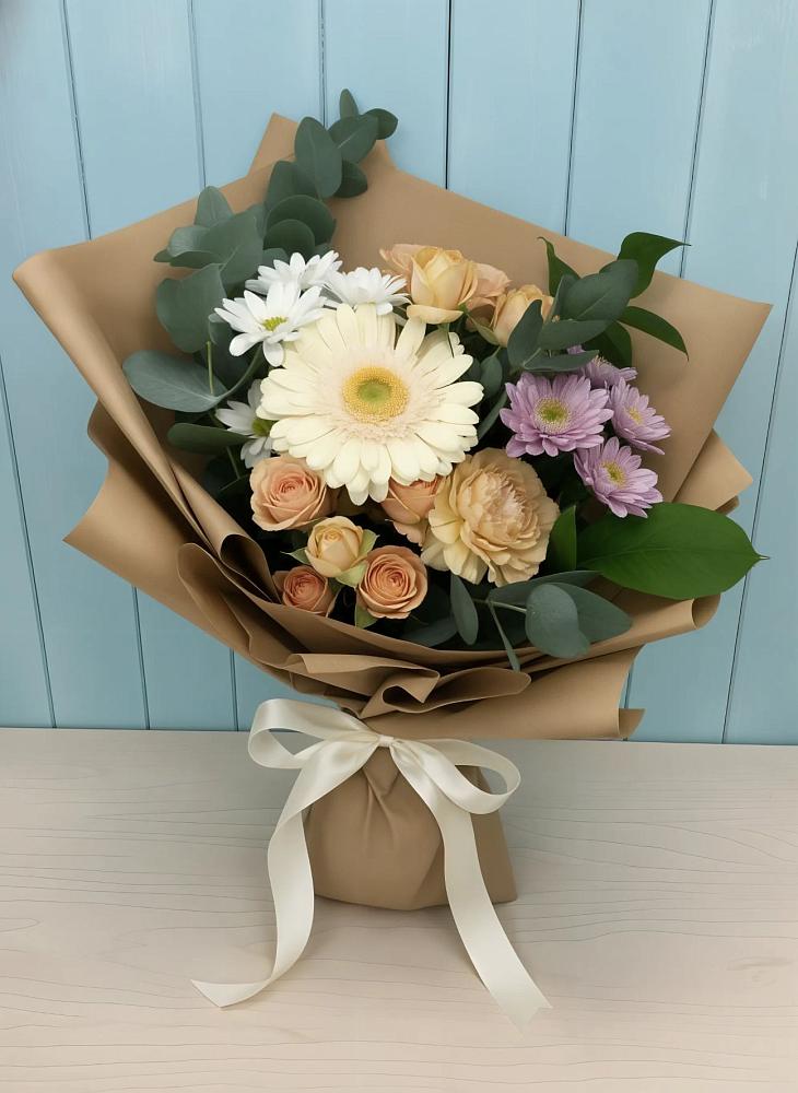 Букет цветов из: Герберы и Хризантемы в Бежецке