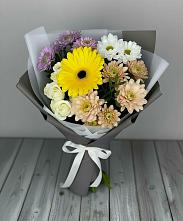 Букет цветов из:  Розы, Герберы и Хризантемы в Бежецке