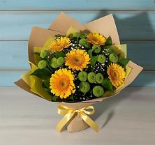 Букет цветов из:  Герберы и Хризантемы в Бежецке