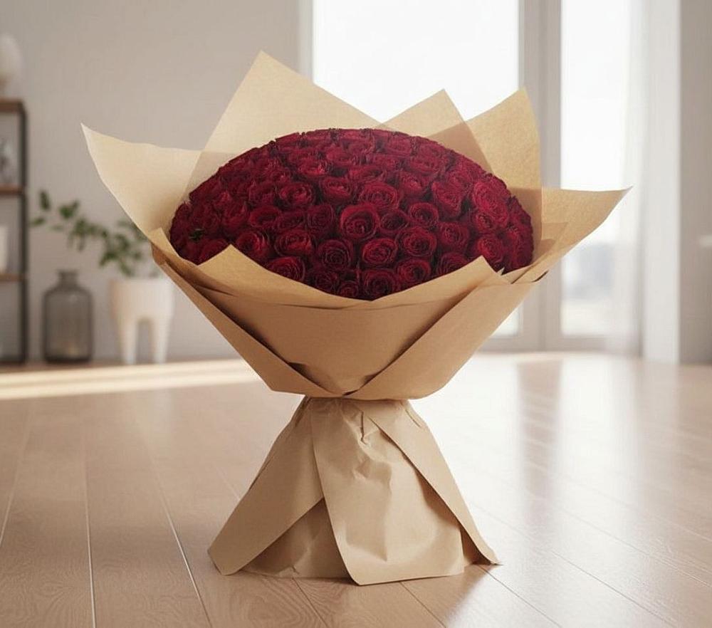 Букет 101 Красная роза в Бежецке