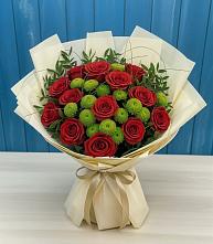 Букет цветов из:  Розы и Хризантемы #REPLACE_PRED# Бежецке