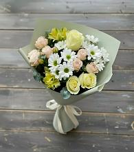 Букет цветов из:  Альстромерии, Розы и Хризантемы в Бежецке