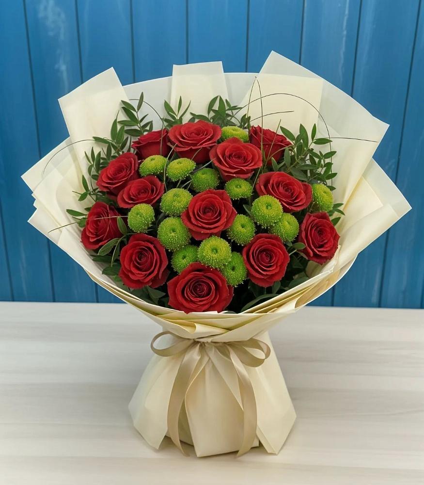 Букет цветов из: Розы и Хризантемы в Бежецке